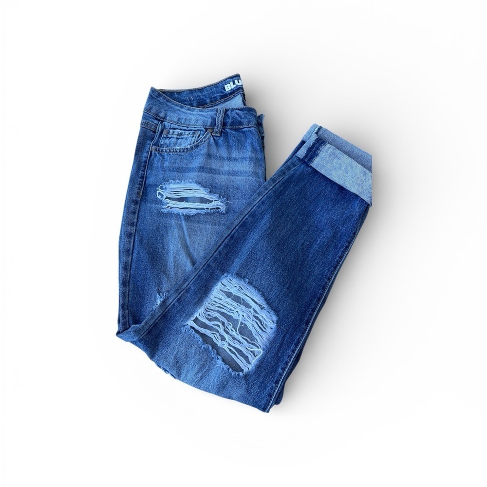 Blue Spice Distressed Boyfriend Jeans Ankle Length size 9 - Picture 2 of 6